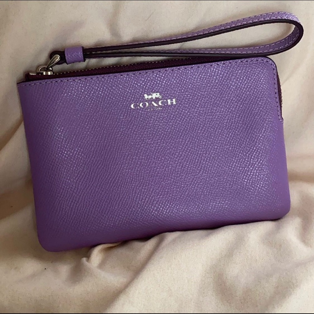 Purple Coach wristlet